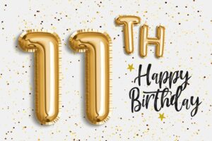 בלונים בצורת המספר 11.